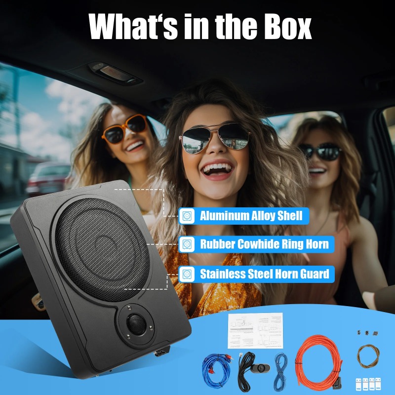 Under Seat Subwoofer Slim 8 Inch - 8-calowy samochodowy subwoofer do montażu pod