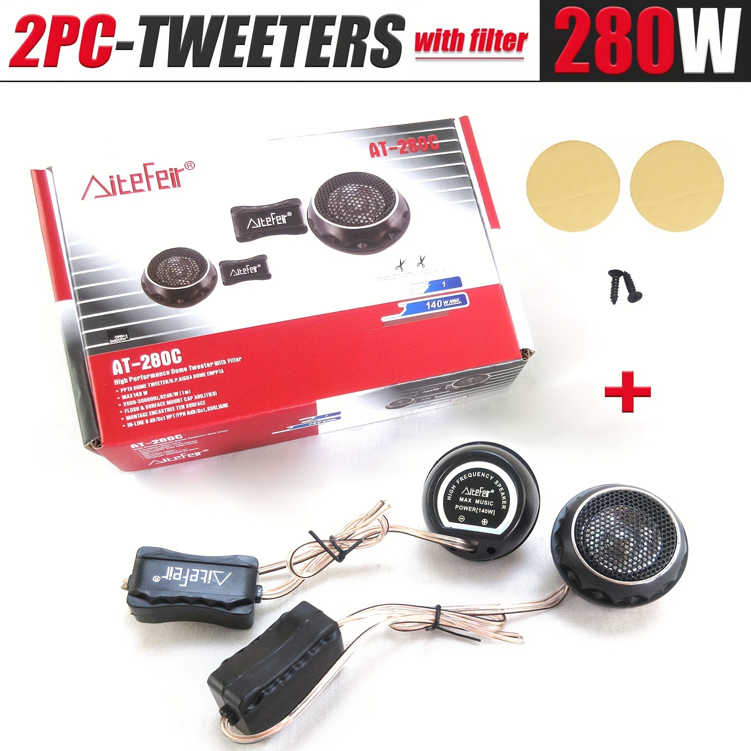 Car Audio Tweeter Silk Dome - 2 szt. głośników wysokotonowych do samochodu