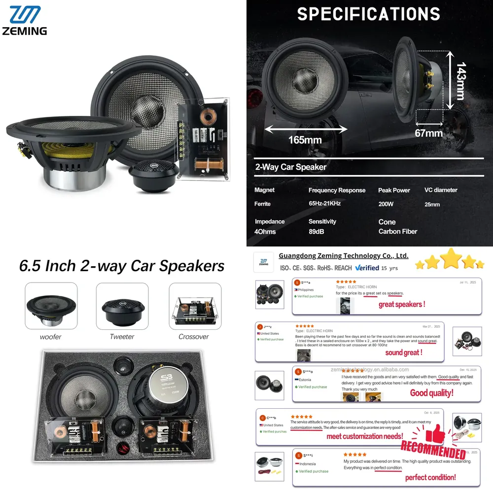 Car Audio Component Speaker 6.5 - Nowość! Zeming Audio Najlepszy OEM 6.5-calowy