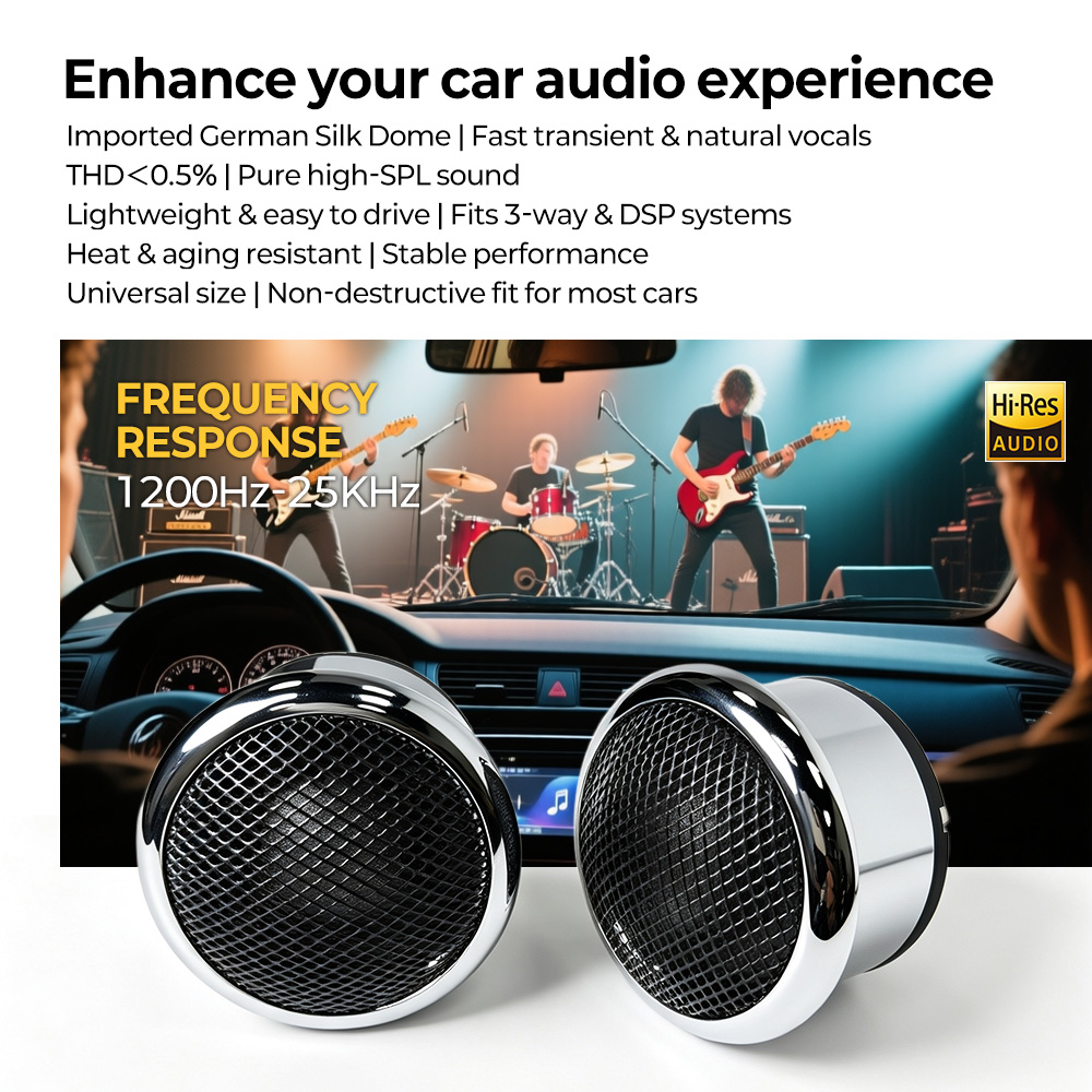 1 Para 2-calowych Głośników Wy – Car Audio Tweeter Silk Dome recenzja i cena