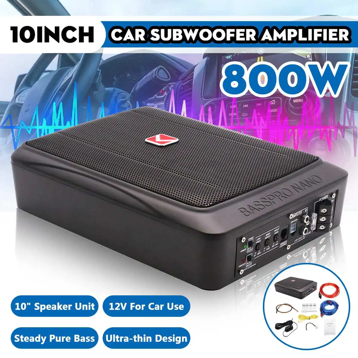 800W/600W 8/10 Cal 12V Głośnik – Under Seat Subwoofer Slim 8 Inch recenzja i cena