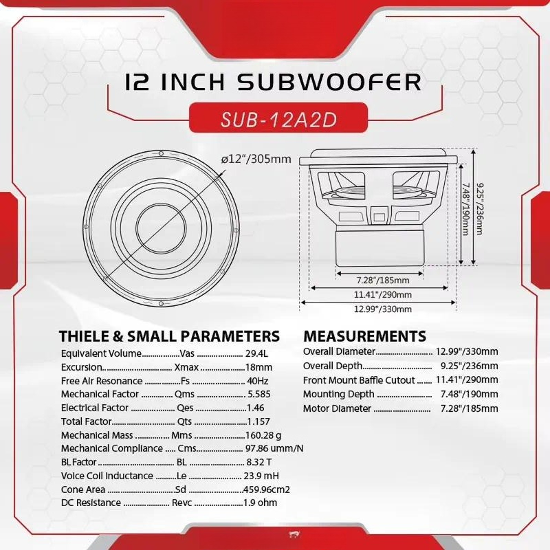 GRANVOZ 1500W 12-calowy subwoo – Car Subwoofer 12 Inch 1500W recenzja i cena
