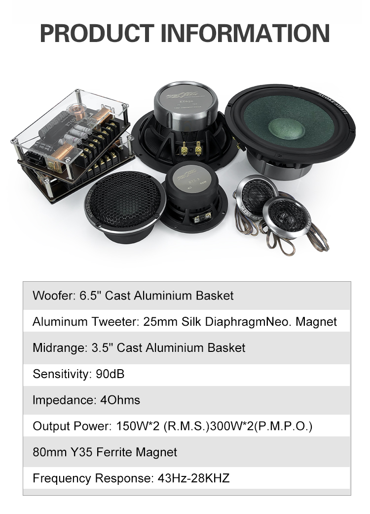 ZM-NK-ET653 Mocy RMS 100W*2 6, – Car Audio Component Speaker 6.5 recenzja i cena